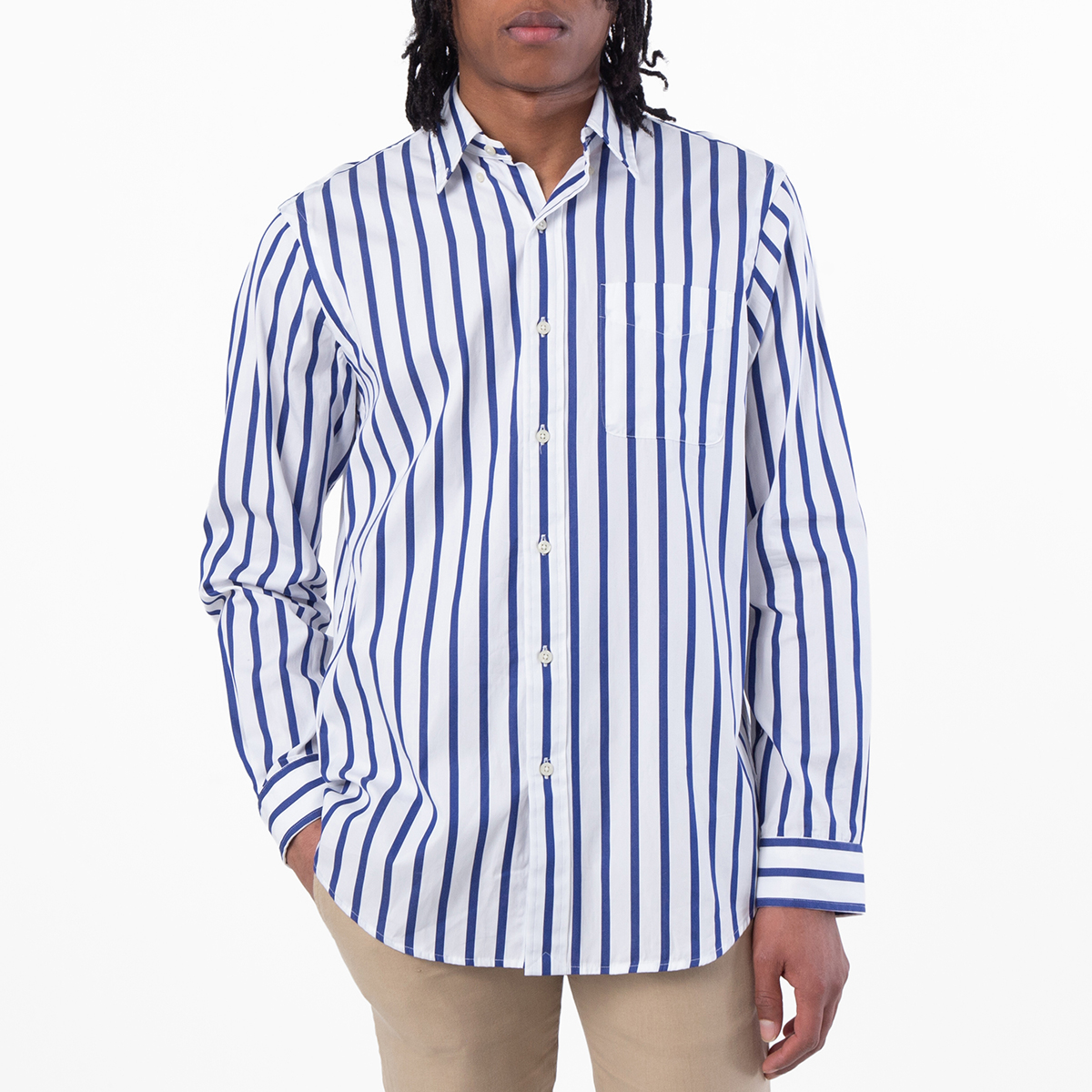 Polo Ralph Lauren - Classic Fit Striped Poplin Shirt - Mens - Blue - Size XL