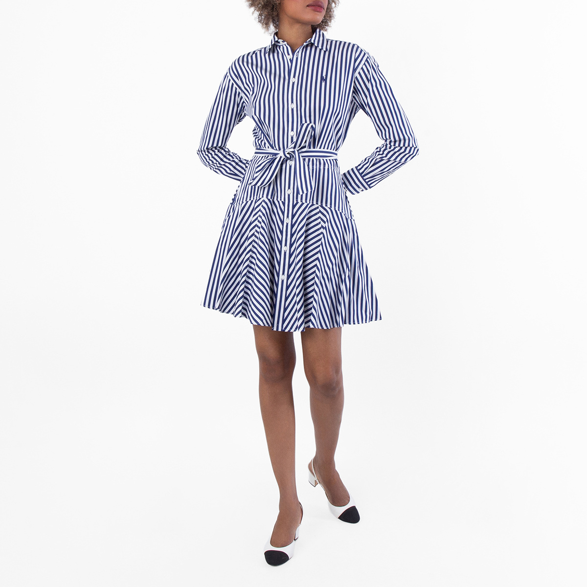 blue dress for baby girl Polo Ralph Lauren Navy, Pink, & White Striped T Shirt Dress