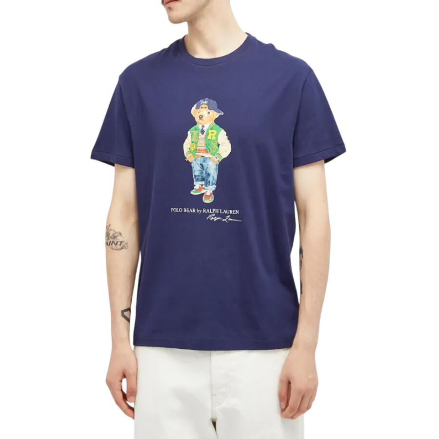 Polo Ralph Lauren Teddy Bear-print Cotton T-shirt In Blue