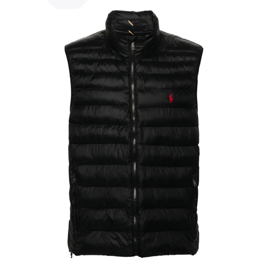 Polo Ralph Lauren Terra Recycled Nylon Puffer Vest In Black