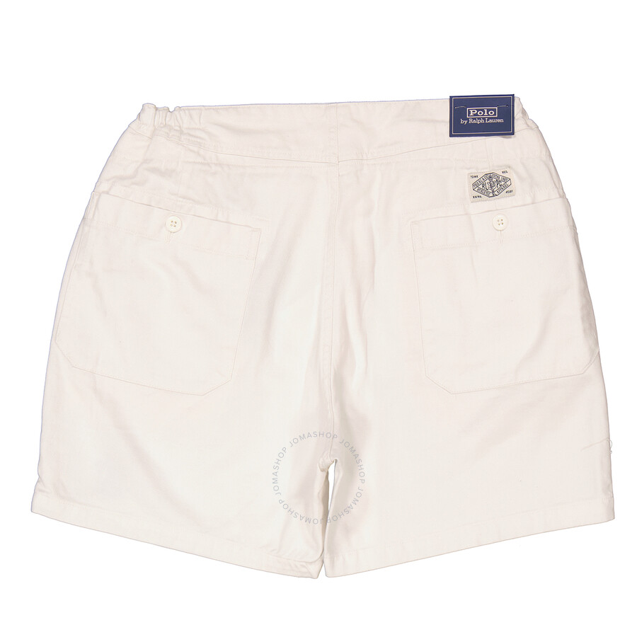 POLO RALPH LAUREN POLO RALPH LAUREN WHITE TWILL RUGBY SHORTS