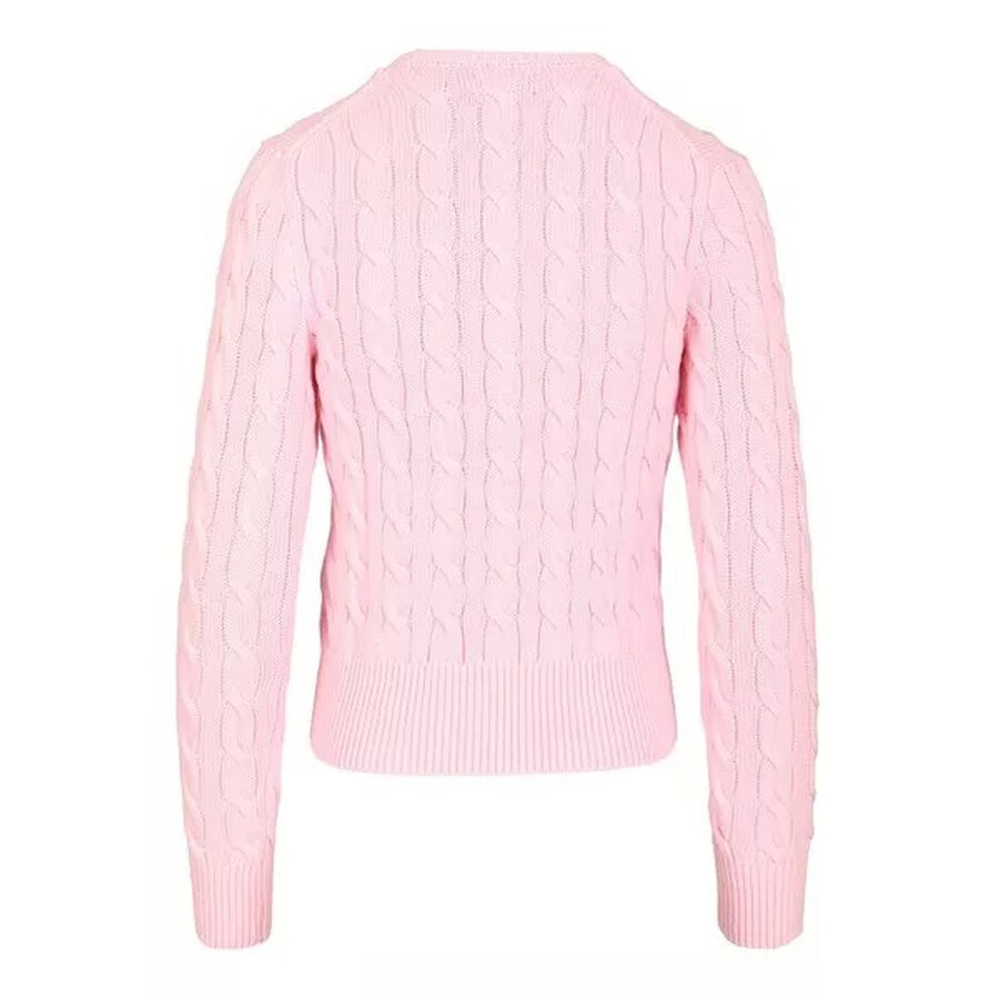 Polo Ralph Lauren Cardigan In Cotone A Trecce In Pink