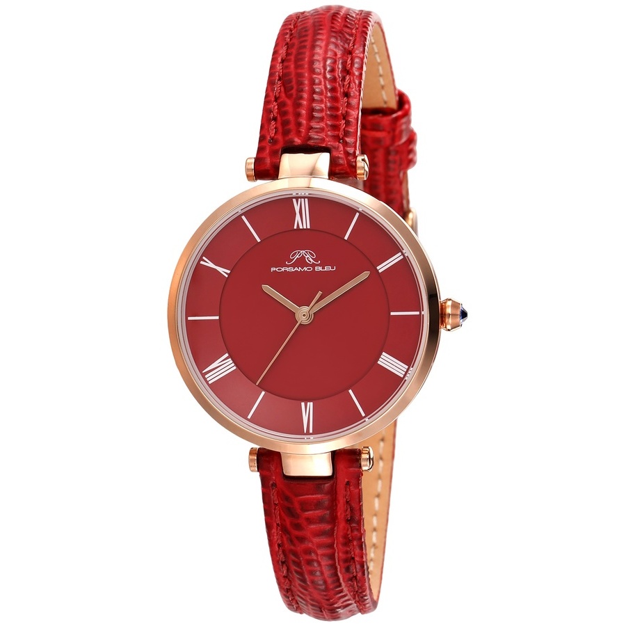 Porsamo Bleu Bellevue Quartz Red Dial Ladies Watch 1481EBEL