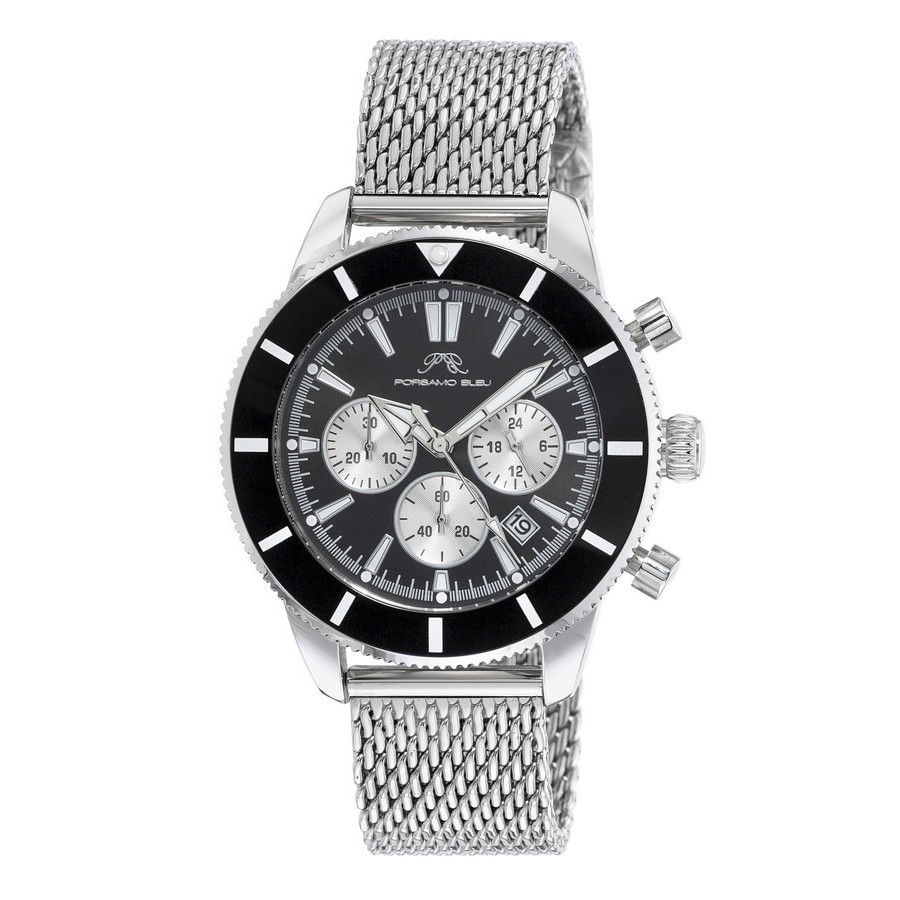 Porsamo Bleu Brandon Chronograph Quartz Black Dial Men's Watch 1011ABRS