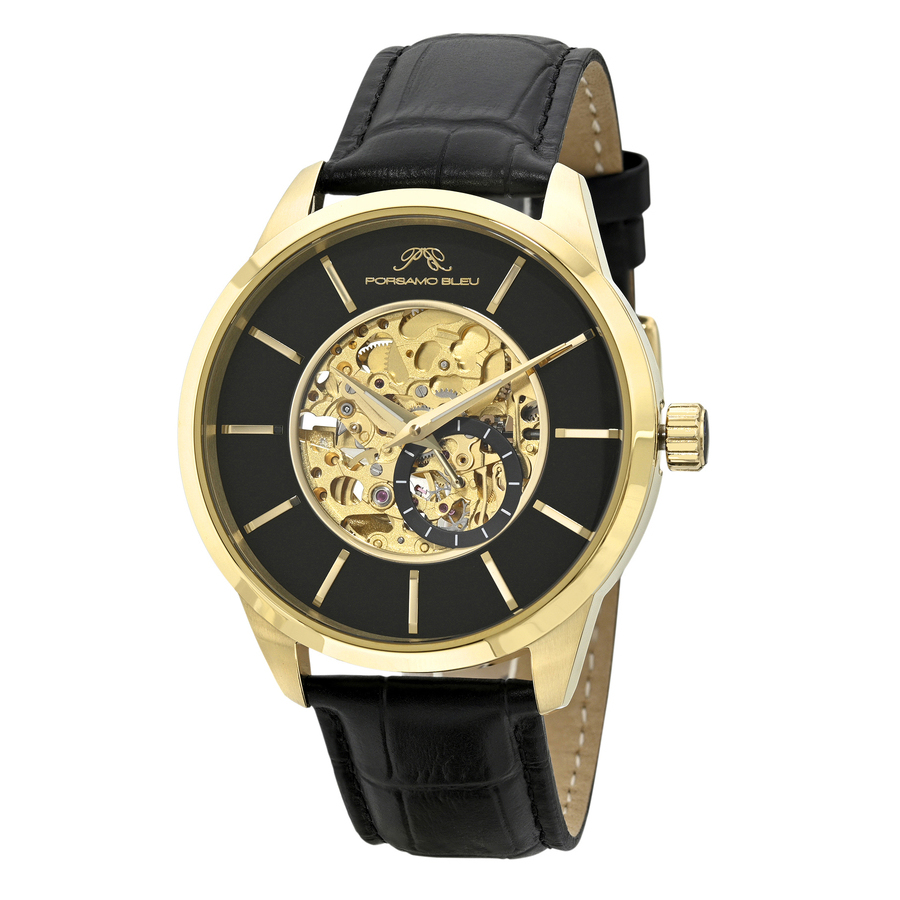 Porsamo Bleu Cassius Automatic Black Dial Men's Watch 802ECAL