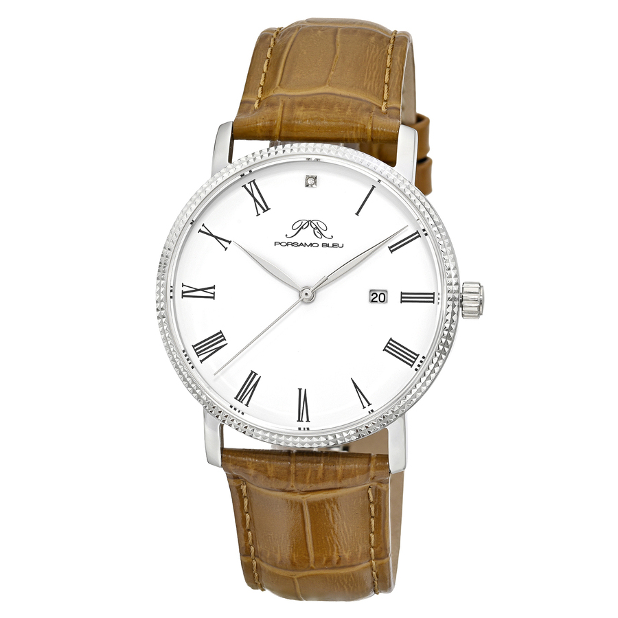 Porsamo Bleu Veritas 1 Quartz White Dial Men's Watch 1361CVEL
