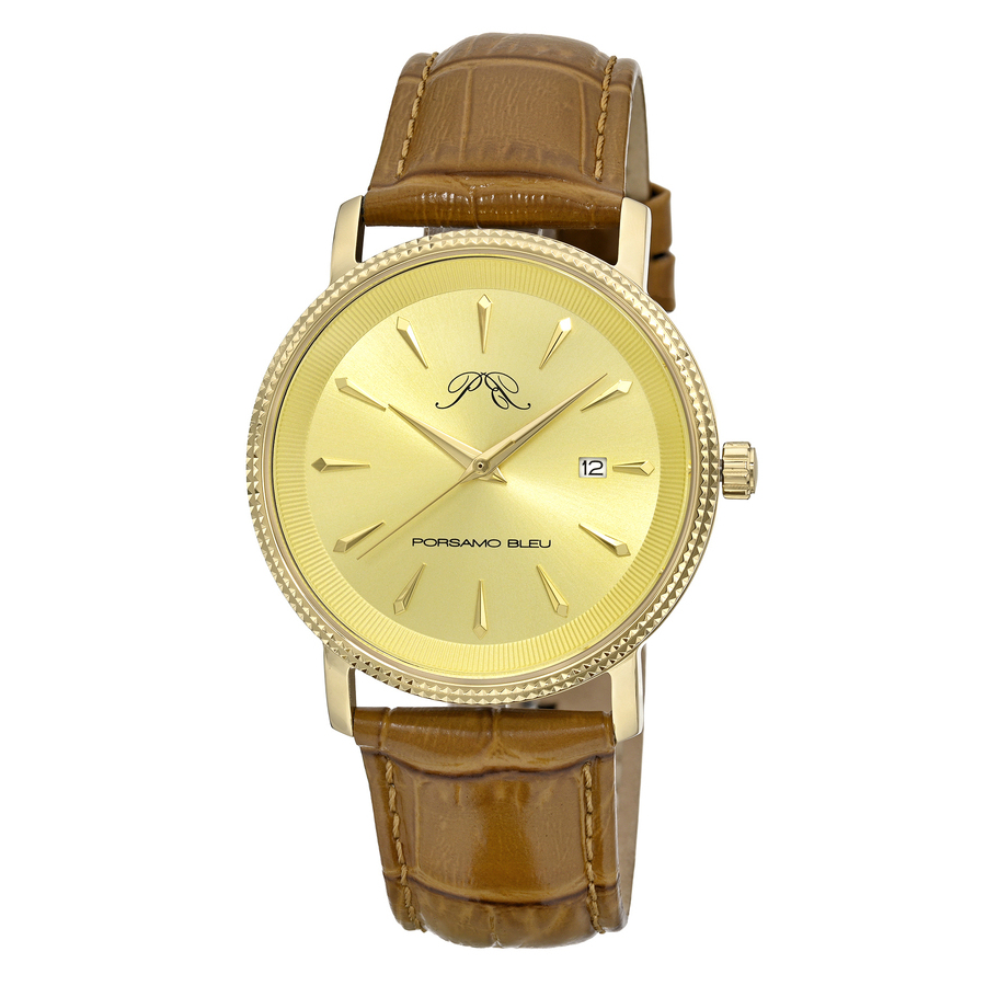 Porsamo Bleu Veritas 2 Quartz Gold Dial Men's Watch 1362FVEL