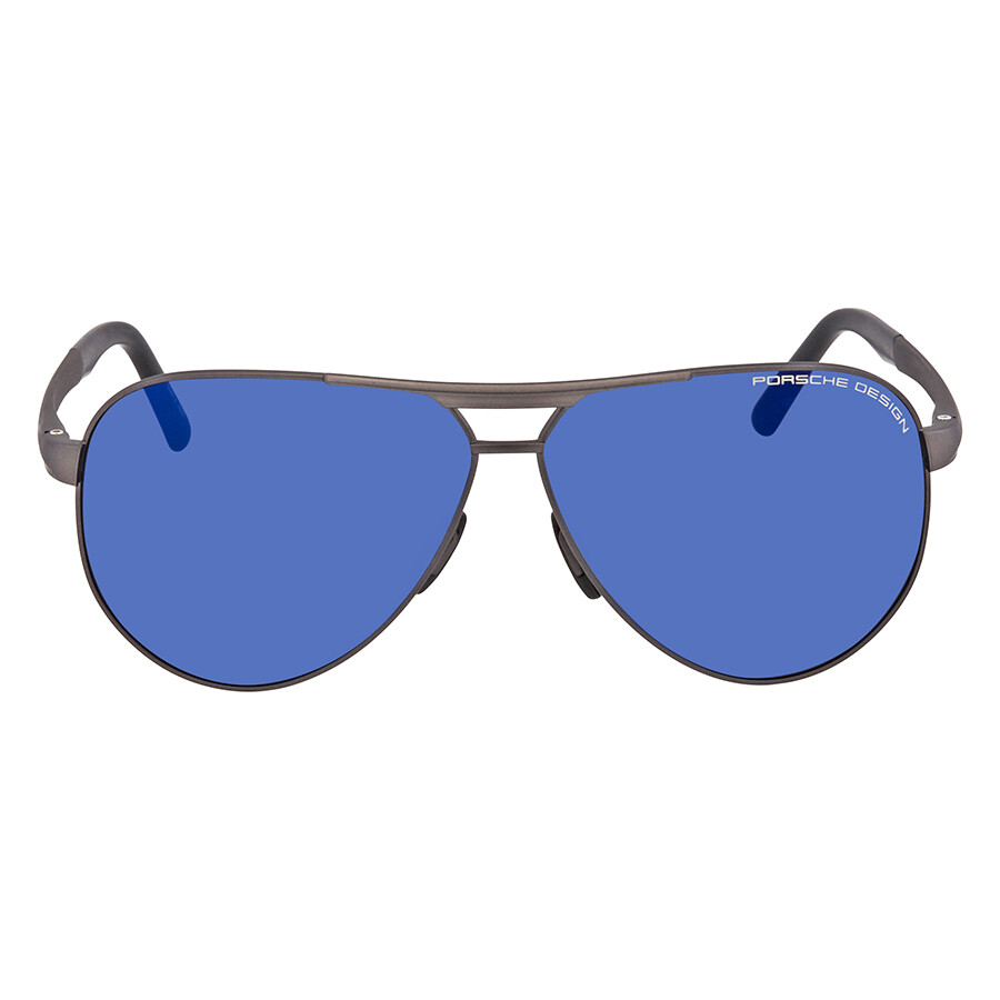 Porsche Design Blue Mirror Aviator Men's Sunglasses P8649F Porsche