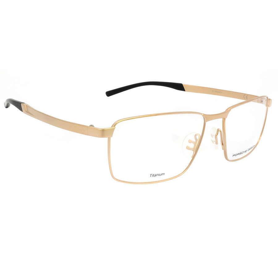 Porsche Design Men's Gold Tone Shield Eyeglass Frames 8337 C 56 4046901694036 Eyeglasses