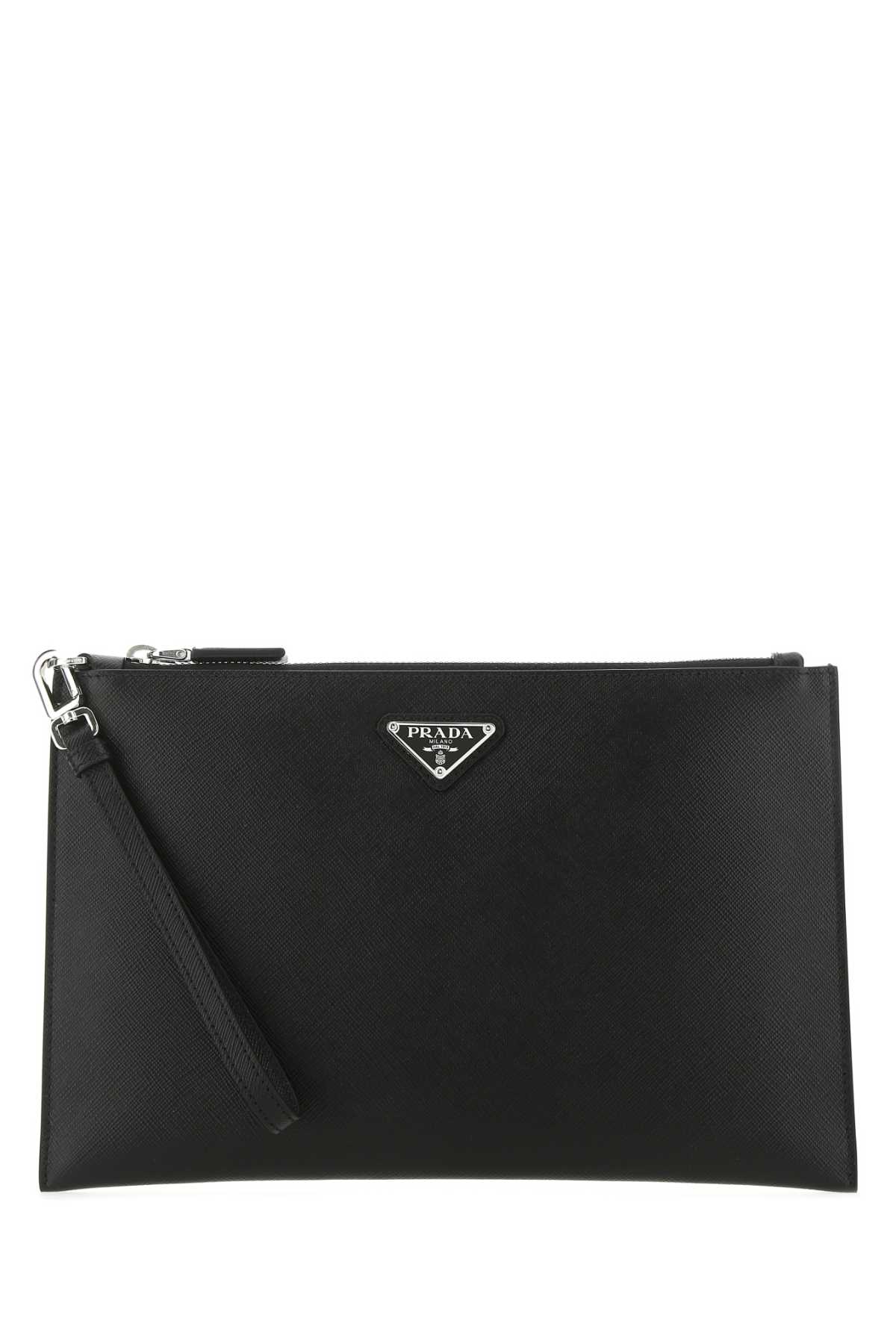 PRADAハンドバッグ.ポーチ Prada Black Leather Clutch 2NH005PN9 F0002 8056382687744
