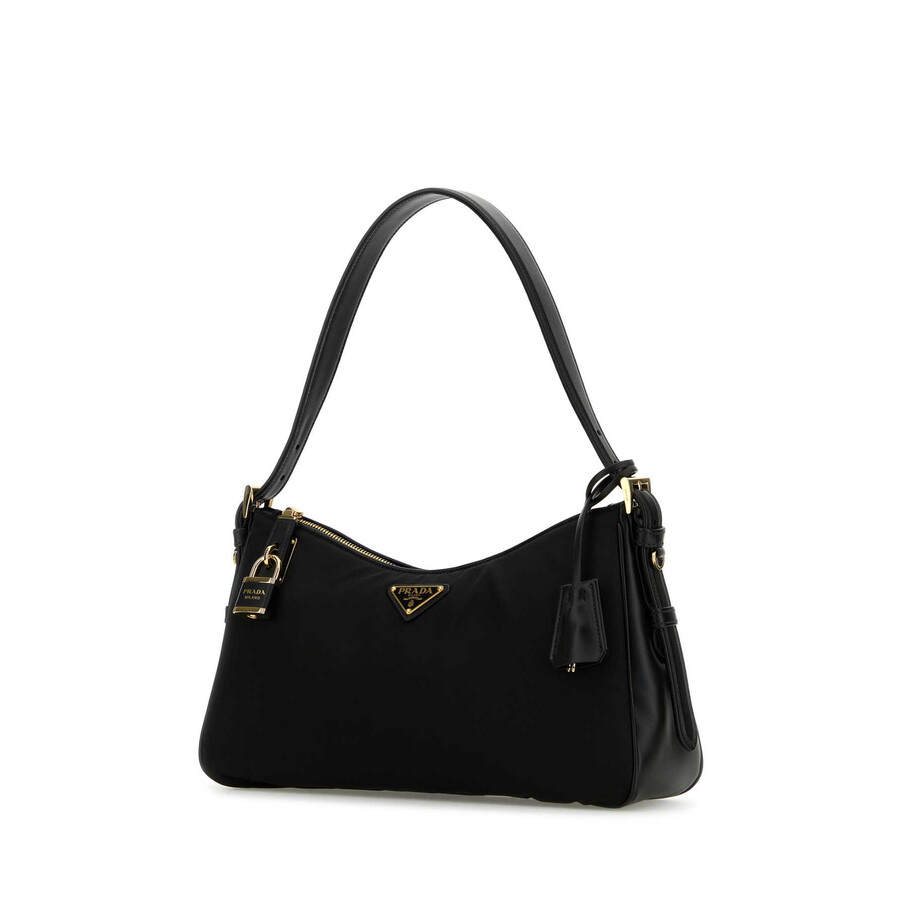 Prada Black Nylon Large Aime Shoulder Bag In Black
