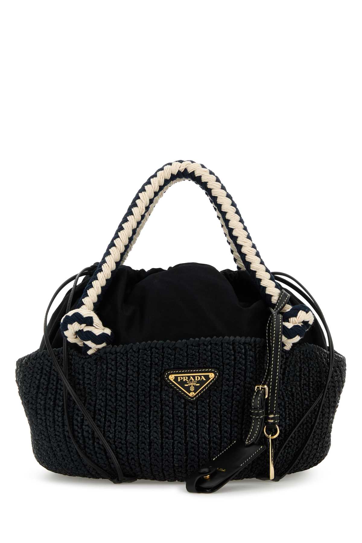 ⭐️極美品⭐️PRADA RAFIA PONPON 2way BAG ブラック Prada Black Raffia Small Handbag 1BA463VOVO2MHA F0002