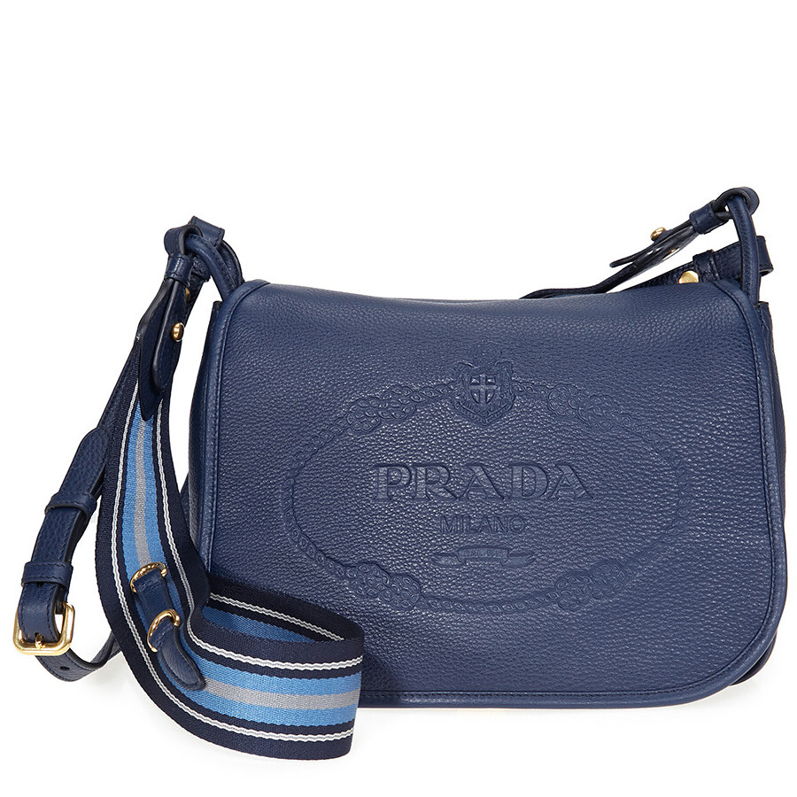 Prada Calfskin Leather Shoulder Bag Blue 1BD109 2BBE F0216V OOL