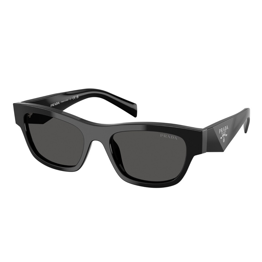 Prada Dark Grey Rectangular Ladies Sunglasses Pr B09s 16k08z 52 In Black