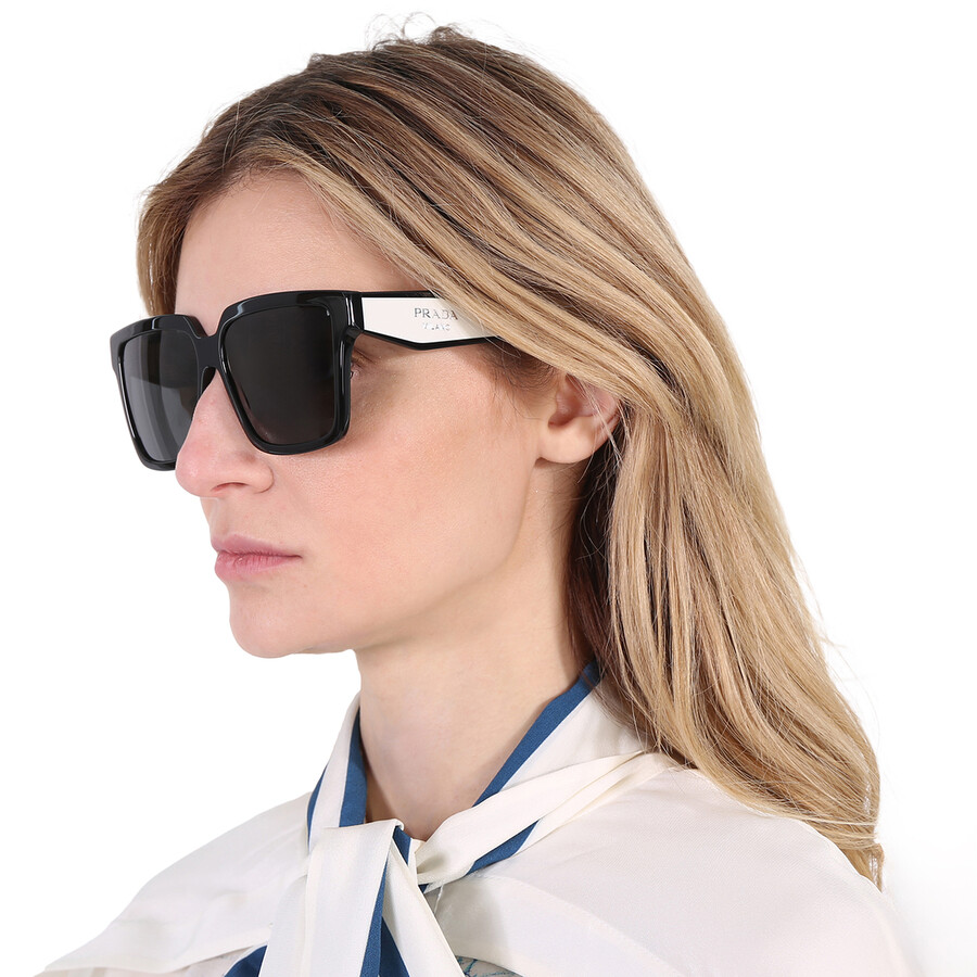 Prada Dark Grey Square Ladies Sunglasses Pr 24zsf 1ab5s0 57 In Grey