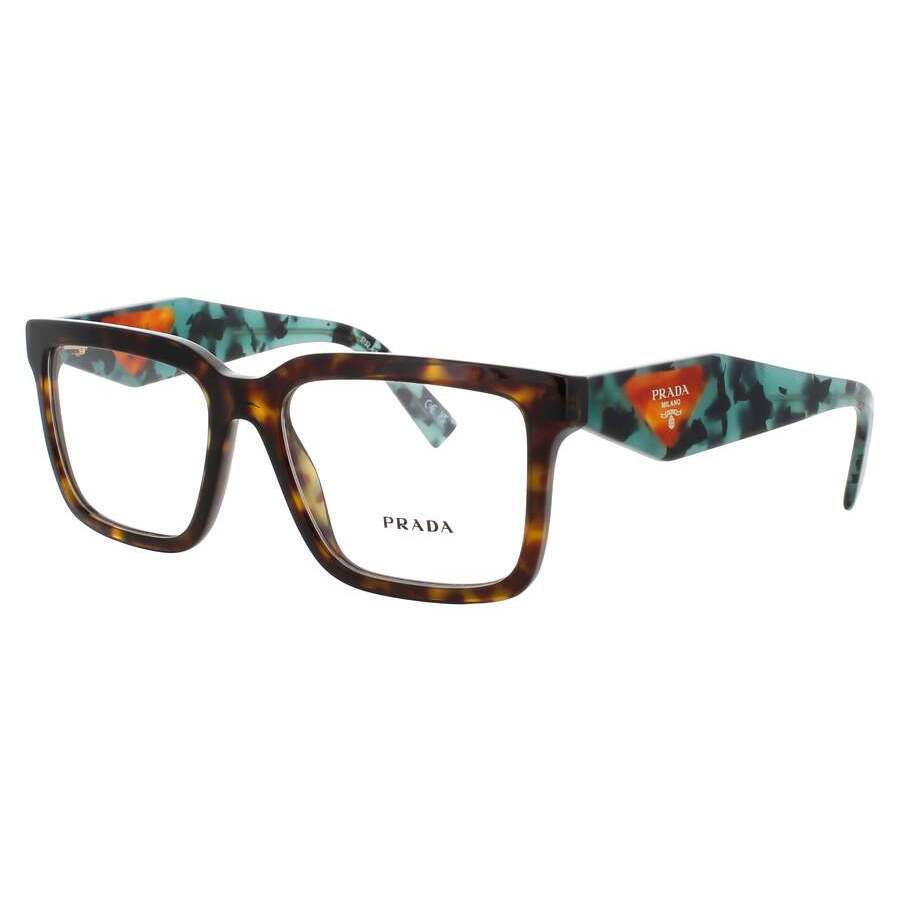 Prada Ladies Brown Rectangular Eyeglass Frames Pr10yv2au1o154