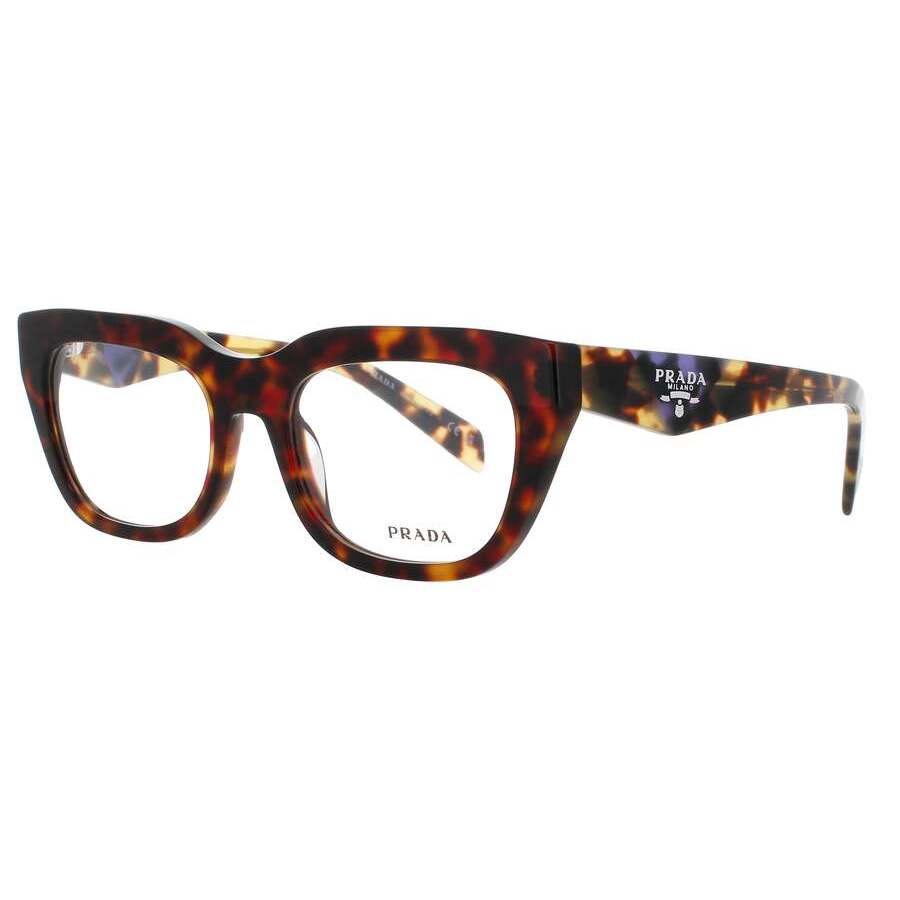 Prada Ladies Brown Rectangular Eyeglass Frames Pra06v17n1o152