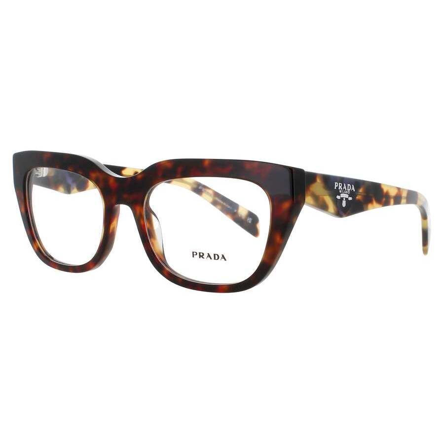 Prada Ladies Brown Rectangular Eyeglass Frames Pra06v17n1o154