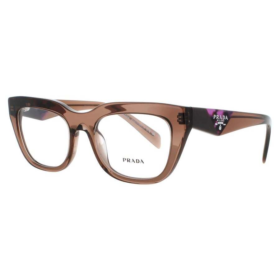 Prada Ladies Brown Rectangular Eyeglass Frames Pra06v17o1o152