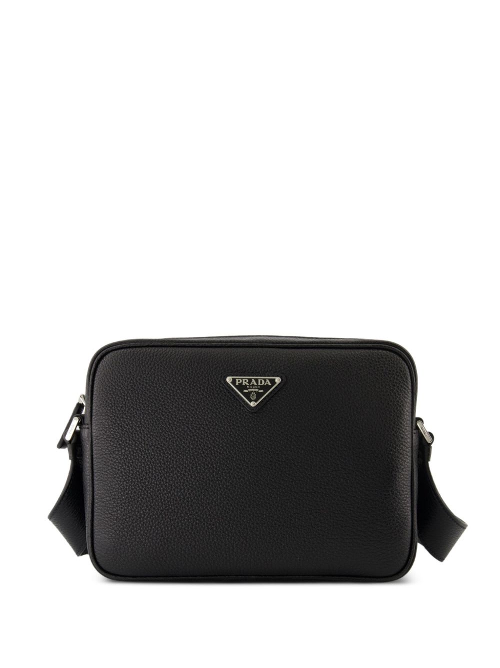 Prada Leather Shoulder Bag With Logo Plaque 2VH189VOOO2BBEF0002