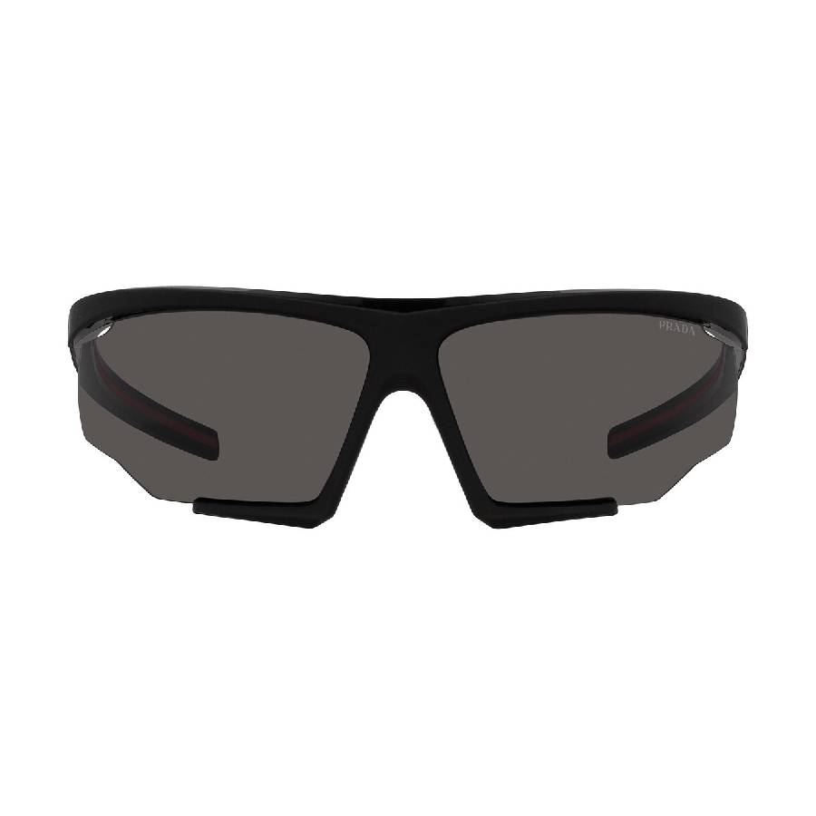 Prada Linea Rossa Dark Grey Irregular Men's Sunglasses Ps 07ys Dg006f 76 In ["black"]