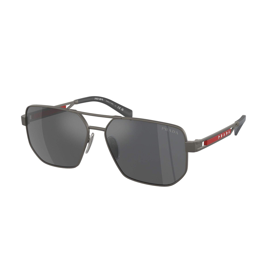 Prada Linea Rossa Grey Mirror Navigator Men's Sunglasses PS 51ZS