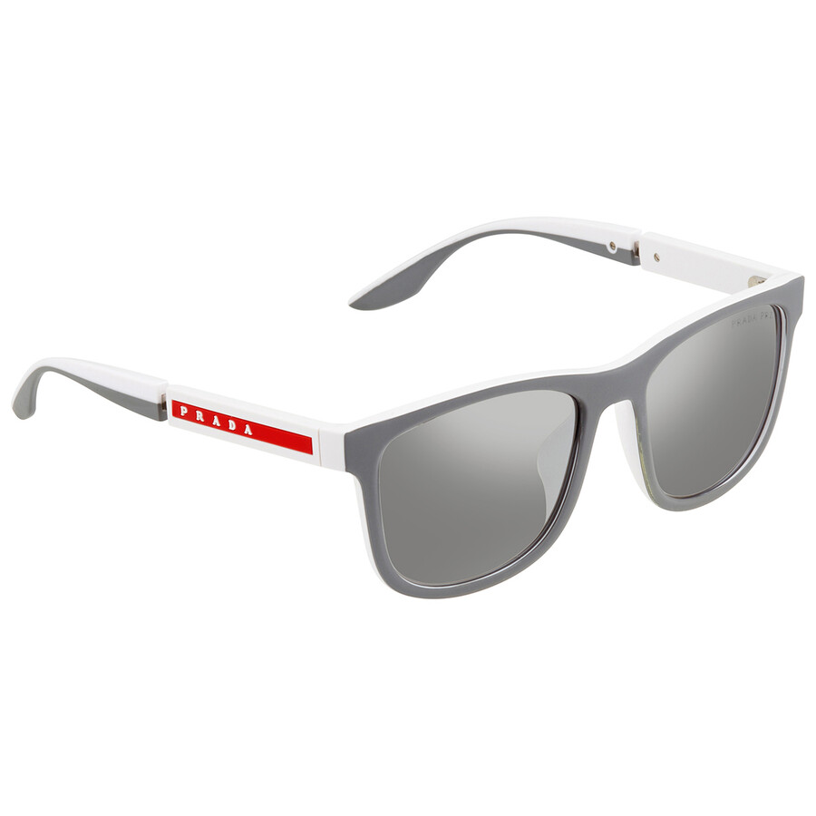 Prada Linea Rossa Grey Mirror Silver Polarized Sport Men's Sunglasses PS 04XSF 04S04L 56