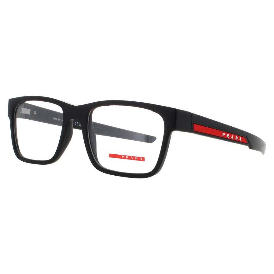 Prada Men's Black Rectangular Eyeglass Frames Ps02pv1bo1o155