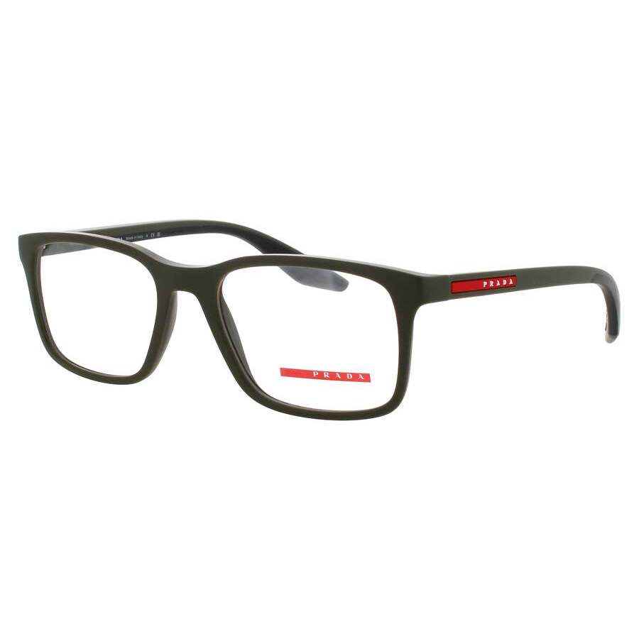Prada Men's Green Rectangular Eyeglass Frames Ps08rv15x1o152