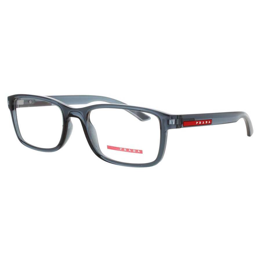 Prada Men's Transparent Rectangular Eyeglass Frames Ps06rvczh1o153