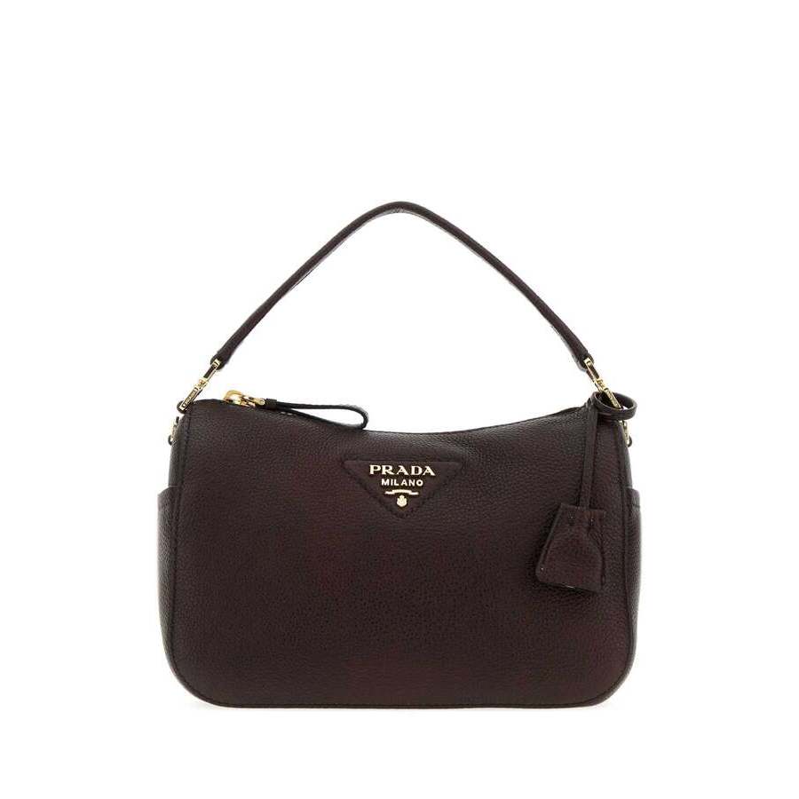 Prada Pebbled Leather Shoulder Bag — Brown 1BC277VONM2DKV F05T8