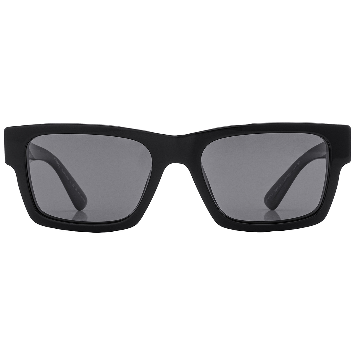 Prada Polarized Black Rectangular Men's Sunglasses PR 25ZS 1AB08G