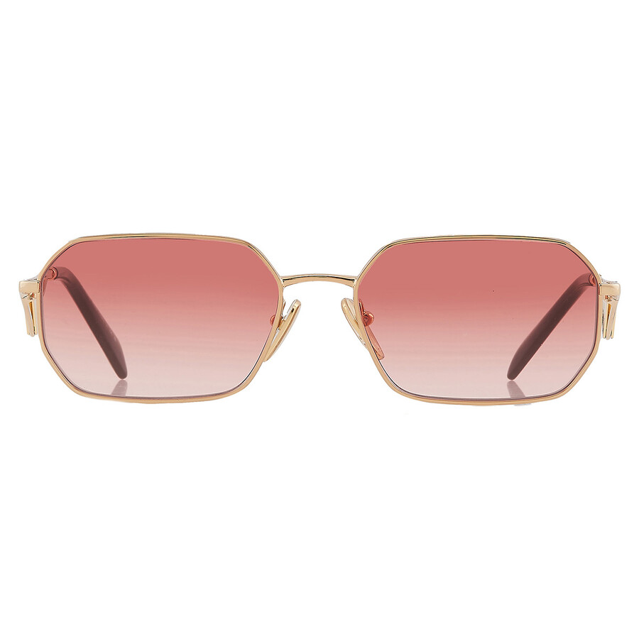 Prada Womens Gold Pr A51s Irregular-frame Metal Sunglasses