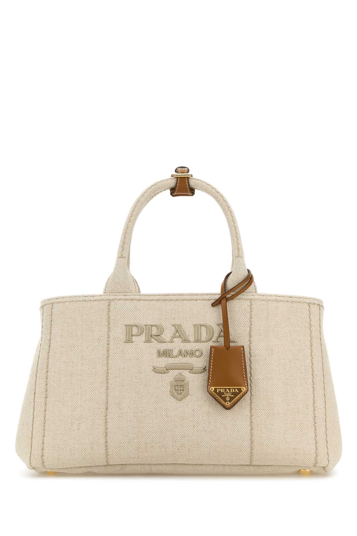 Prada Sand Canvas Shopping Bag 1BG554V8OK2CX9F0018 8057627405673
