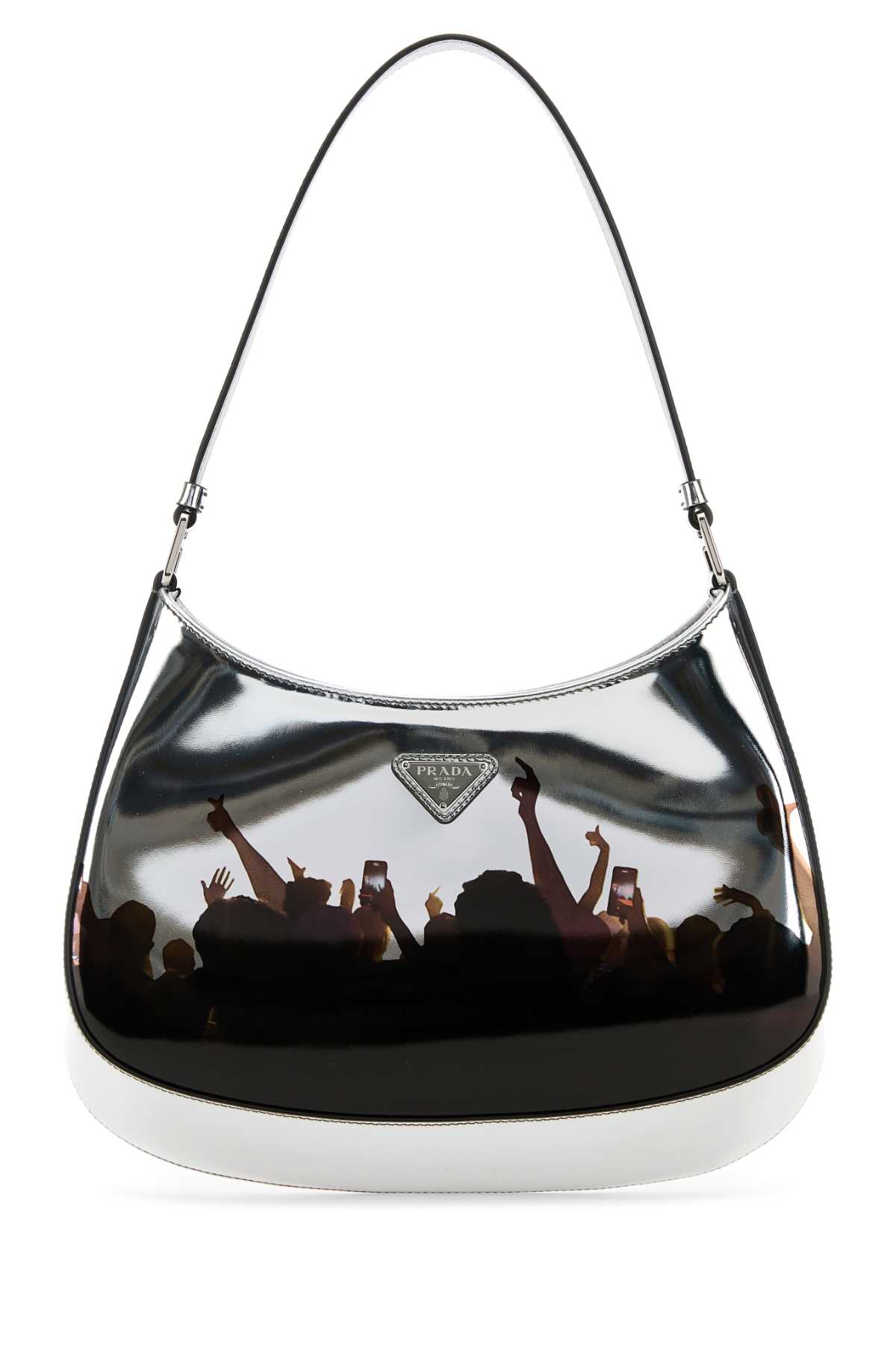Prada Silver Leather Cleo Shoulder Bag 1BC499VOO32C34 F0118