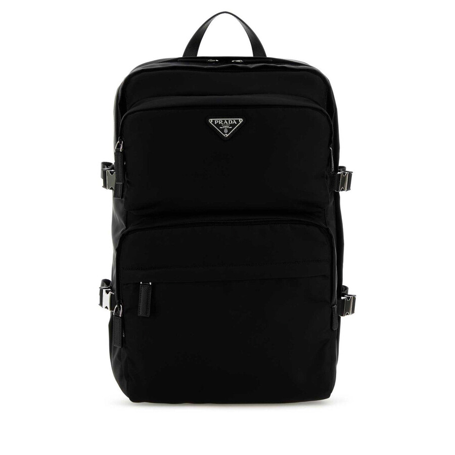 Prada Triangle-logo Backpack In Black