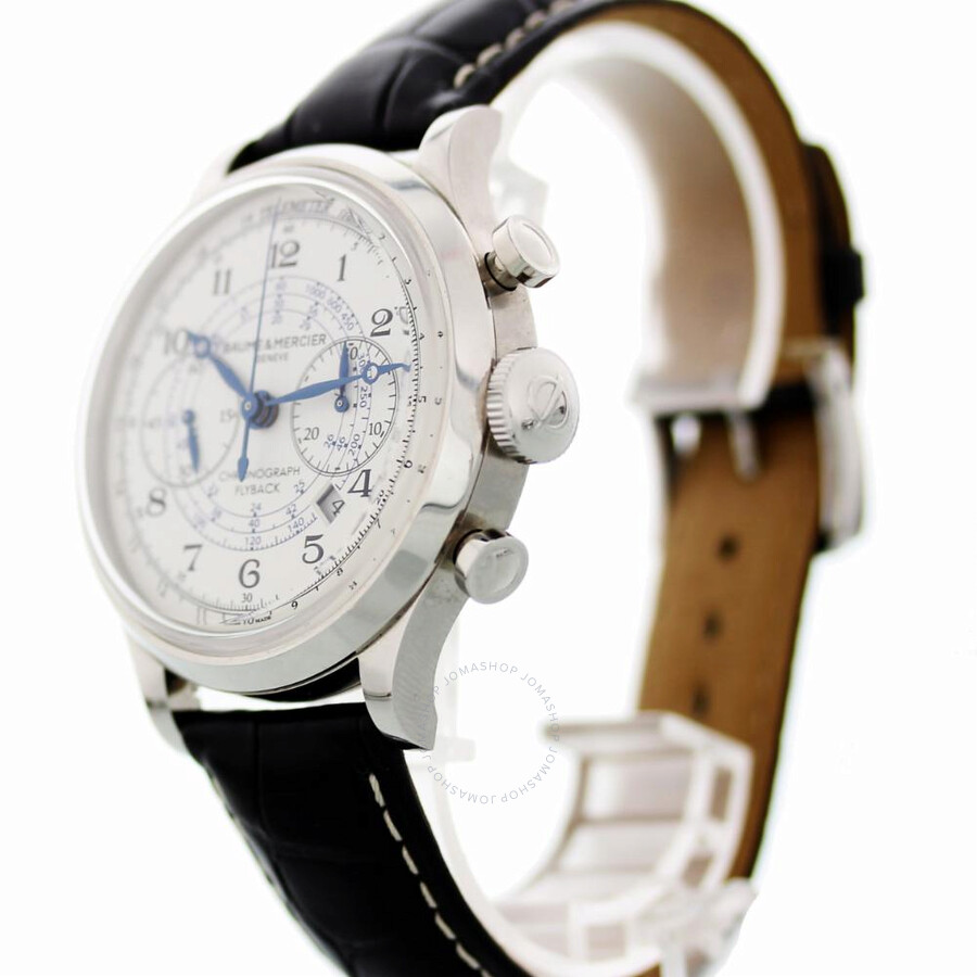 baume and mercier capeland white dial chronograph mens watch moa10006