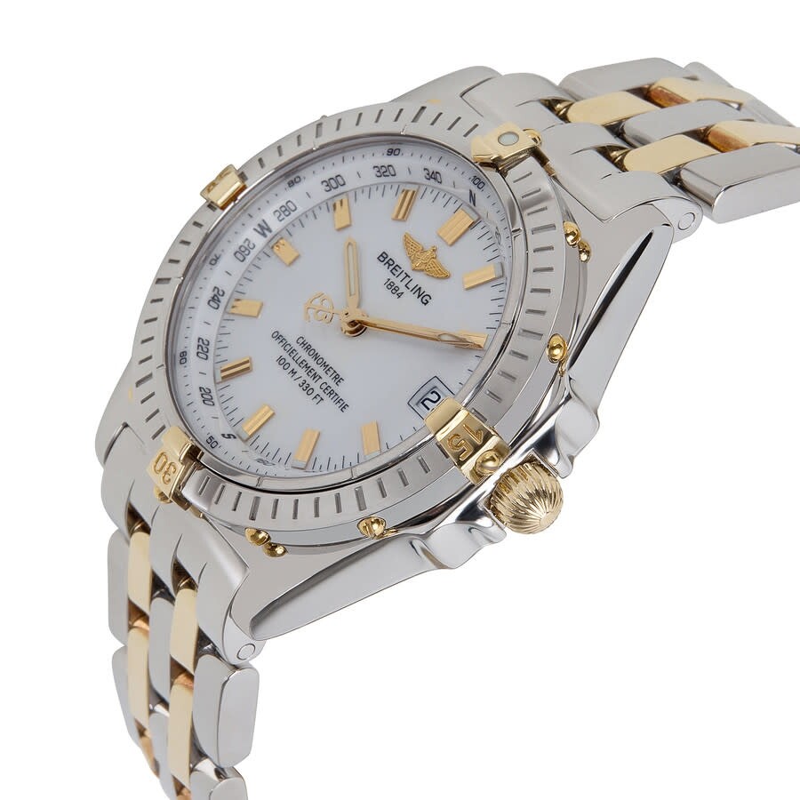 Preowned Breitling Wings Automatic White Dial Men's Watch B10350 Pre