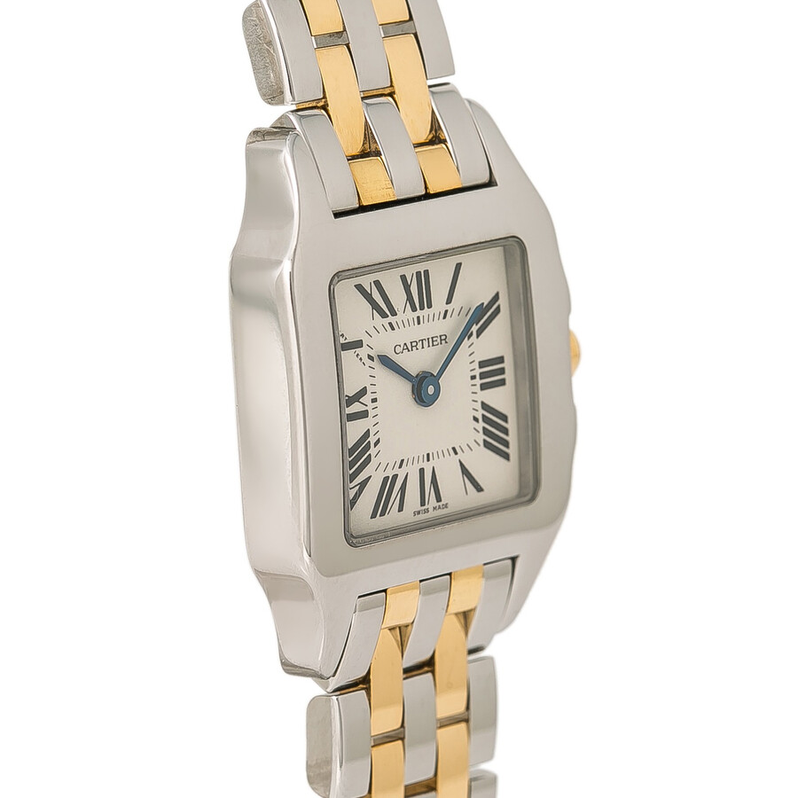 Preowned Cartier Santos Demoiselle White Dial Ladies Watch W25066Z6
