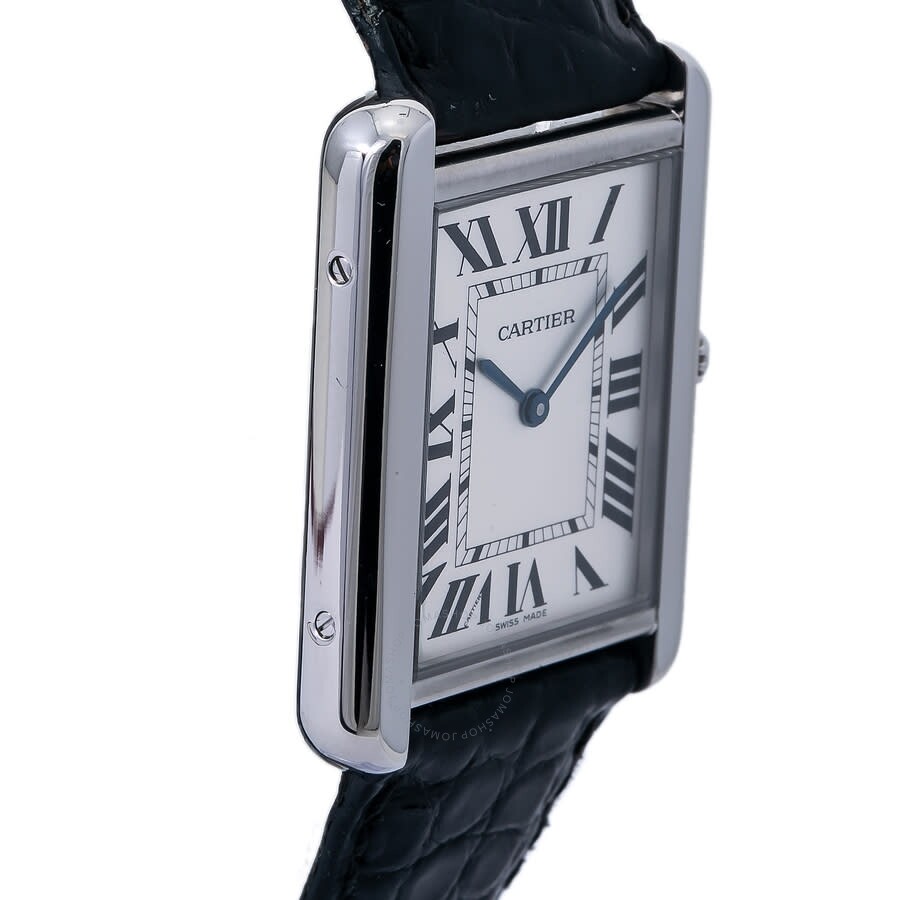 Preowned Cartier Tank Solo Quartz Silver Dial Men's Watch 2715