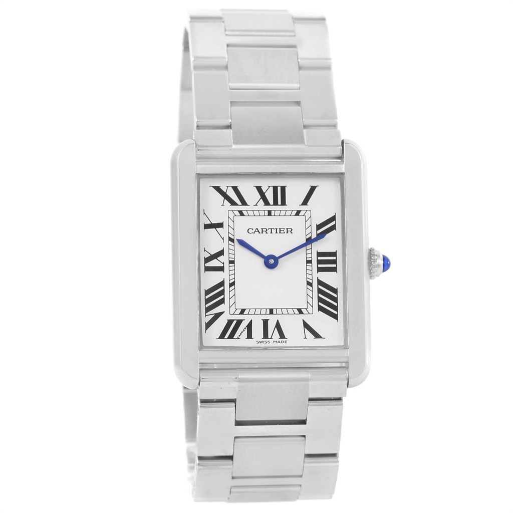 Cartier Pre-owned Cartier Tank Solo Silver Dial Men's Watch W5200014  W5200014 - Pre-Owned Watches, Cartier - Jomashop