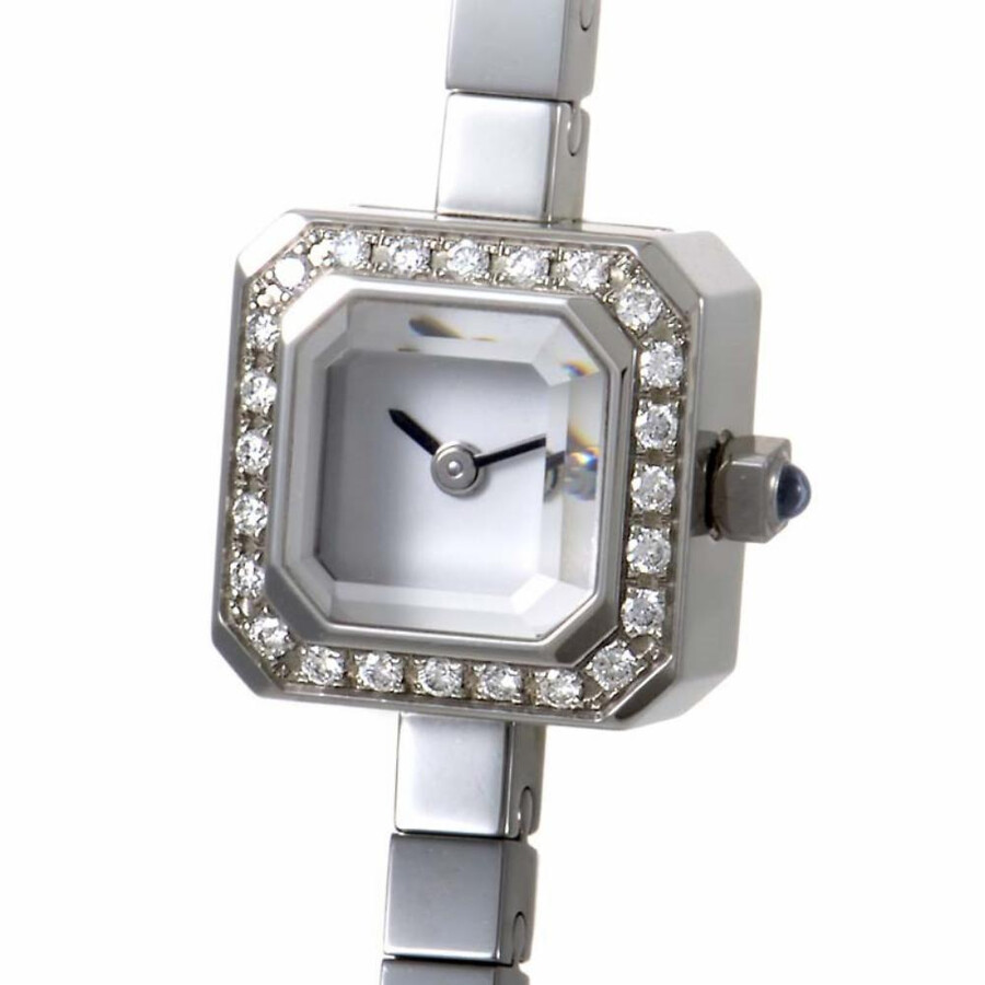 Pre-owned Corum Sugar Cube Diamond White Dial Ladies Watch 137.431.47