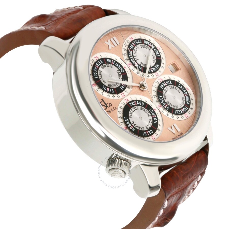 Preowned Jacob & Co. GMT World Time Automatic Brown Dial Men's Watch GMT2SS PreOwned