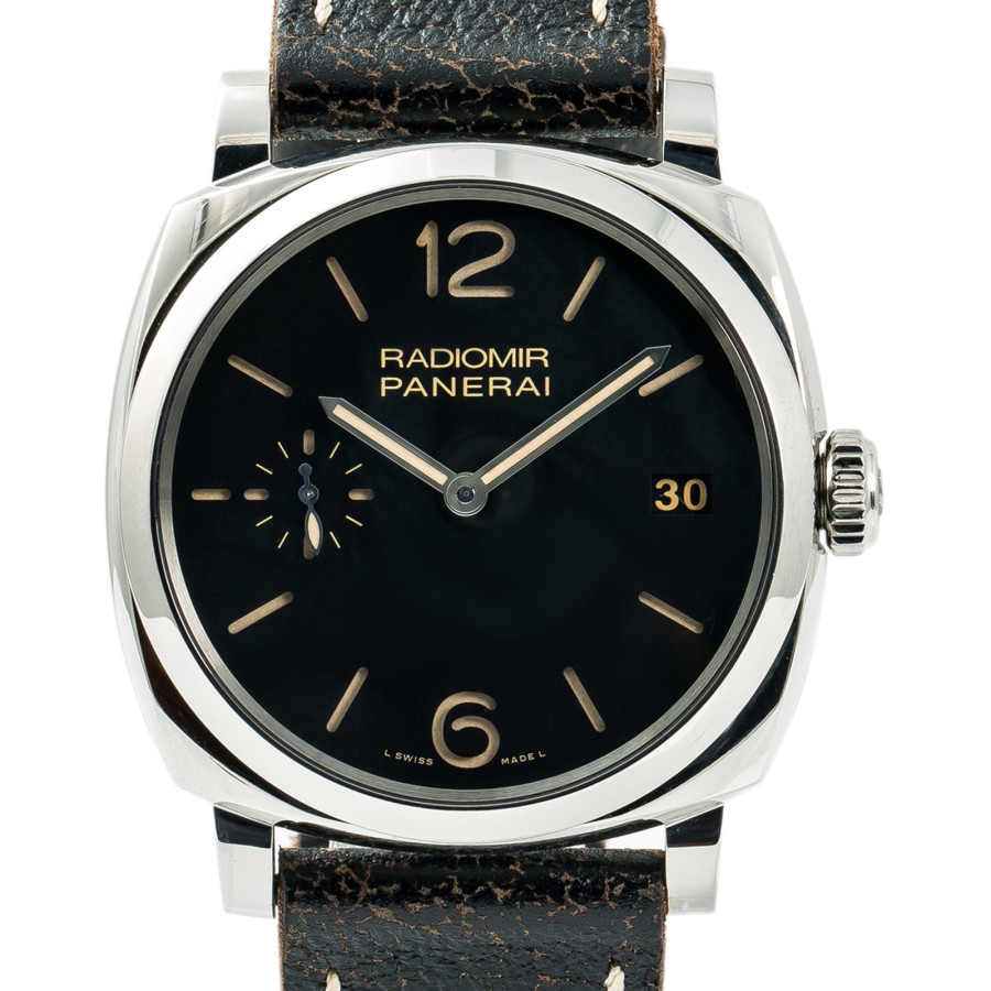 panerai men's radiomir 1940 3 day black dial strap watch