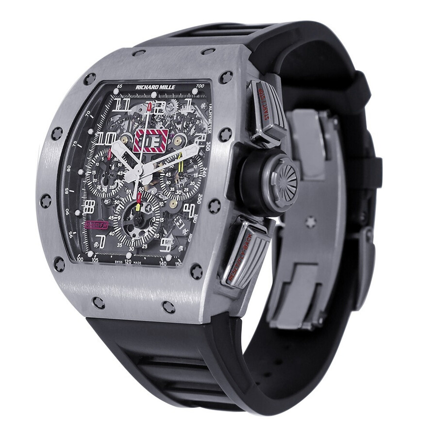 Pre-owned Richard Mille Felipe Massa Chronograph Automatic Black Dial Men's Watch RM011 WG - Pre 