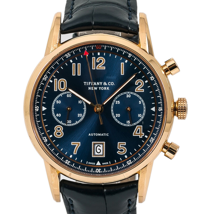 Preowned Tiffany CT60 Chronograph Automatic Blue Dial Men's Watch