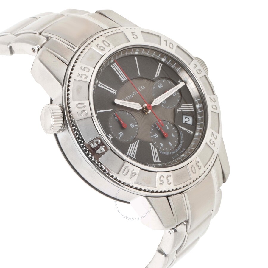 Preowned Tiffany T57 Chronograph Automatic Grey Dial Men's Watch T57