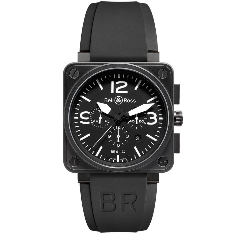 Bell And Ross Preowned Bell and Ross BR 01 Chronograph Automatic Black Dial Men's Watch BR01