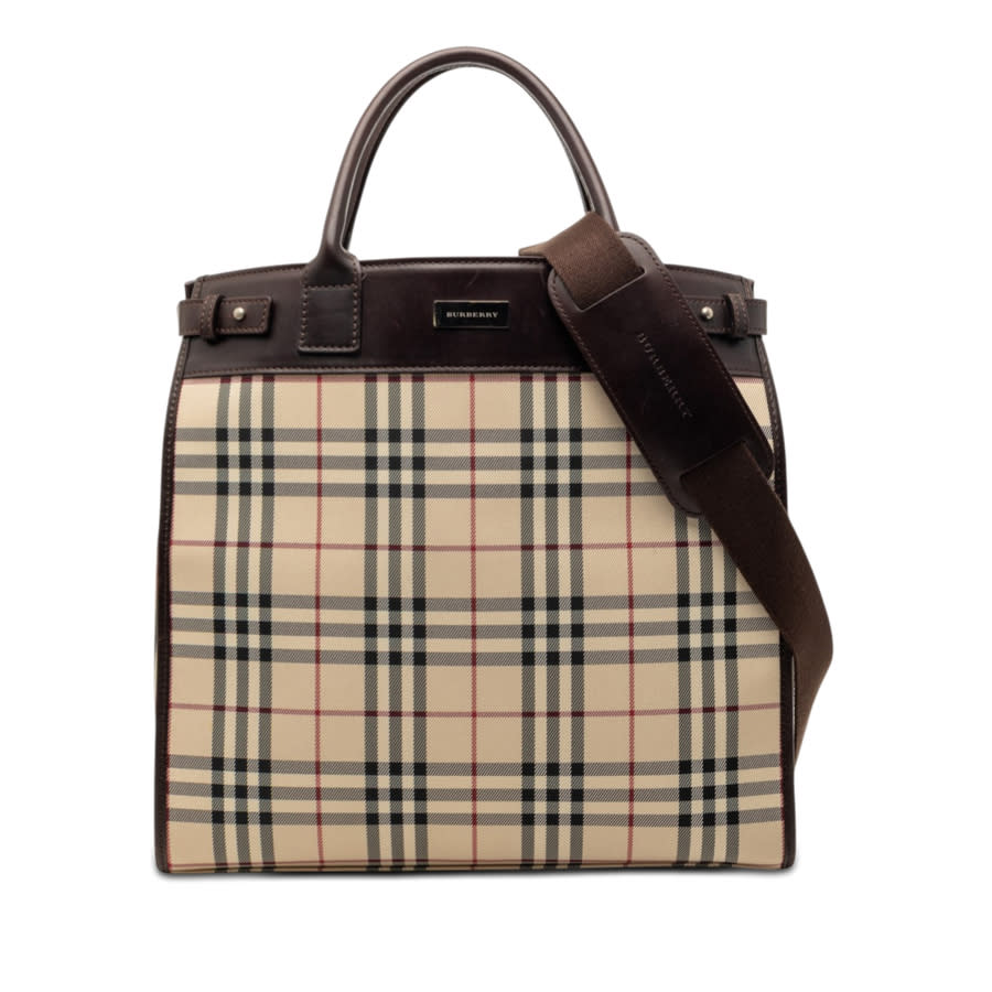 Burberry Pre-owned Burberry House Check Canvas Convertible Tote Ladies ...