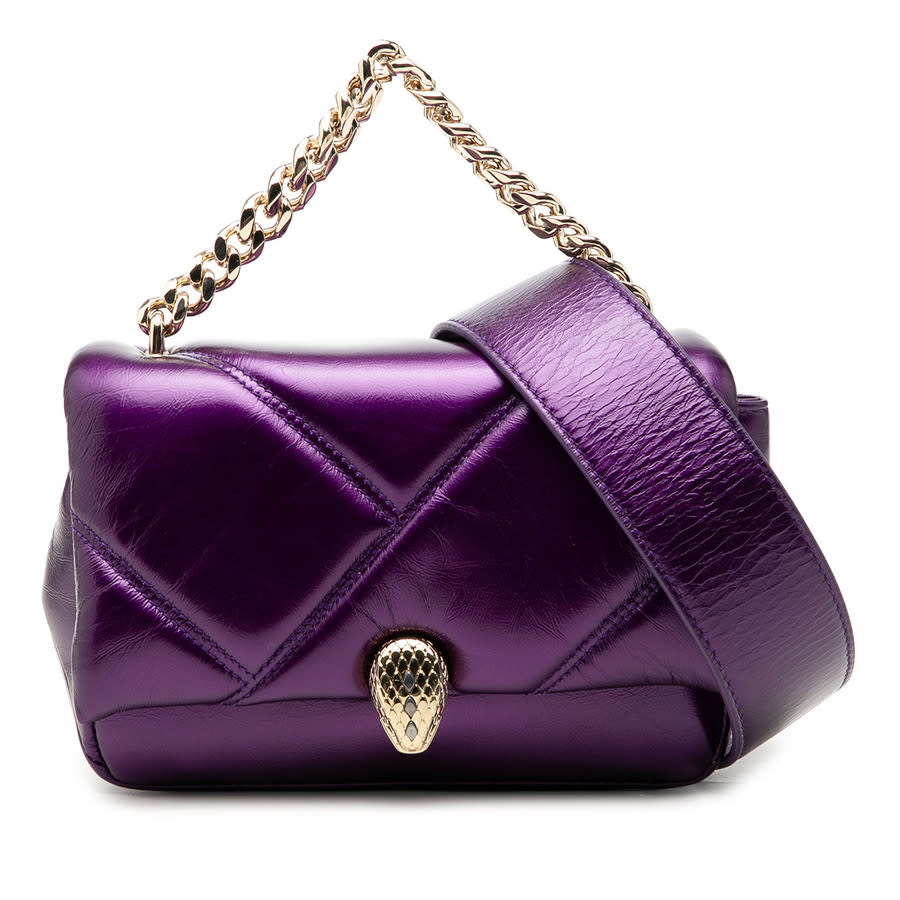 Bvlgari Pre-owned Bvlgari Mini Metallic Leather Maxi Serpenti